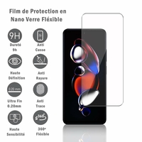 Xiaomi Redmi Note 12T Pro 5G 6.6": 1 Film Protection d'écran en Verre Nano Fléxible, Dureté 9H Inrayable Incassable Invisible Ultra Résistant