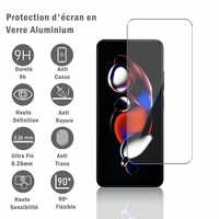 Xiaomi Redmi Note 12T Pro 5G 6.6": 1 Film Protection d'écran en verre d'aluminium super résistant 9H, définition HD, anti-rayures, anti-empreintes digitales