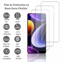 Xiaomi Redmi Note 12 Turbo 6.67" 23049RAD8C: 3 Films Protection d'écran en Verre Nano Fléxible, Dureté 9H Inrayable Incassable Invisible Ultra Résistant
