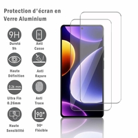 Xiaomi Redmi Note 12 Turbo 6.67" 23049RAD8C: 2 Films Protection d'écran en verre d'aluminium super résistant 9H, définition HD, anti-rayures, anti-empreintes digitales