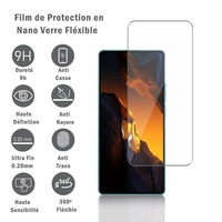 Xiaomi Poco F5 5G 6.67" 23049PCD8G 23049PCD8I: 1 Film Protection d'écran en Verre Nano Fléxible, Dureté 9H Inrayable Incassable Invisible Ultra Résistant