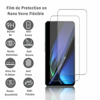 Oppo K11X 6.72": 2 Films Protection d'écran en Verre Nano Fléxible, Dureté 9H Inrayable Incassable Invisible Ultra Résistant