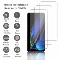 Oppo K11X 6.72": 3 Films Protection d'écran en Verre Nano Fléxible, Dureté 9H Inrayable Incassable Invisible Ultra Résistant