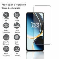 OnePlus Nord N30 5G 6.72": 1 Film Protection d'écran en verre d'aluminium super résistant 9H, définition HD, anti-rayures, anti-empreintes digitales