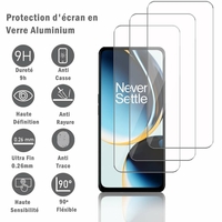 OnePlus Nord N30 5G 6.72": 3 Films Protection d'écran en verre d'aluminium super résistant 9H, définition HD, anti-rayures, anti-empreintes digitales