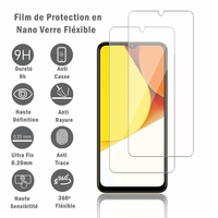 Vivo Y35+/ Y35 Plus 5G: 2 Films Protection d'écran en Verre Nano Fléxible, Dureté 9H Inrayable Incassable Invisible Ultra Résistant
