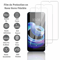 HTC Wildfire E3 Lite 6.52": 3 Films Protection d'écran en Verre Nano Fléxible, Dureté 9H Inrayable Incassable Invisible Ultra Résistant