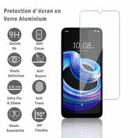 HTC Wildfire E3 Lite 6.52": 1 Film Protection d'écran en verre d'aluminium super résistant 9H, définition HD, anti-rayures, anti-empreintes digitales