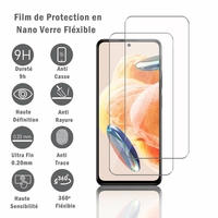 Xiaomi Redmi Note 12 Pro 4G 6.67" 2209116AG 2209116AG (non compatible avec Xiaomi Redmi Note 12 Pro 5G): 2 Films Protection d'écran en Verre Nano Fléxible, Dureté 9H Inrayable Incassable Invisible Ultra Résistant