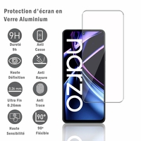 Realme Narzo N55 6.72": 1 Film Protection d'écran en verre d'aluminium super résistant 9H, définition HD, anti-rayures, anti-empreintes digitales