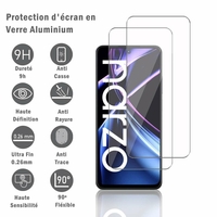 Realme Narzo N55 6.72": 2 Films Protection d'écran en verre d'aluminium super résistant 9H, définition HD, anti-rayures, anti-empreintes digitales