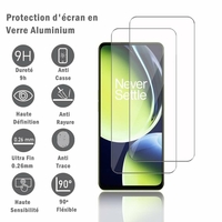 OnePlus Nord CE 3 Lite 6.72" CPH2467 CPH2465: 2 Films Protection d'écran en verre d'aluminium super résistant 9H, définition HD, anti-rayures, anti-empreintes digitales