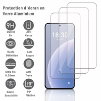 Meizu 20 6.55" (non compatible avec Meizu 20 Pro 6.81"): 3 Films Protection d'écran en verre d'aluminium super résistant 9H, définition HD, anti-rayures, anti-empreintes digitales