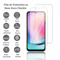 Samsung Galaxy A24 4G 6.5" SM-A245F A245F/DS A245F/DSN A245M A245M/DS A245N: 2 Films Protection d'écran en Verre Nano Fléxible, Dureté 9H Inrayable Incassable Invisible Ultra Résistant