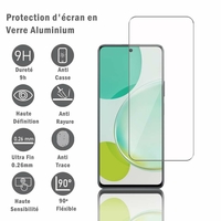 Huawei Nova 11i 6.8" MAO-LX9 (non compatible avec Huawei nova 11 6.7"): 1 Film Protection d'écran en verre d'aluminium super résistant 9H, définition HD, anti-rayures, anti-empreintes digitales