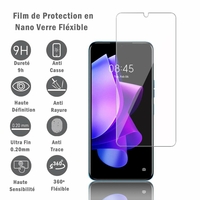 Tecno Spark 9T 6.6" KH6: 1 Film Protection d'écran en Verre Nano Fléxible, Dureté 9H Inrayable Incassable Invisible Ultra Résistant