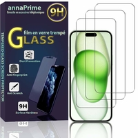 Apple iPhone 15 Plus 6.7" A3094 A2847 A3093 A3096: Lot / Pack de 3 Films de protection d'écran Verre Trempé