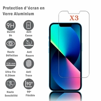 Apple iPhone 14 Pro 6.1" A2890 A2650 A2889 A2892 (non compatible avec iPhone 14/ 14 Plus/ 14 Pro Max): 3 Films Protection d'écran en verre d'aluminium super résistant 9H, définition HD, anti-rayures, anti-empreintes digitales