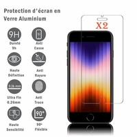 Apple iPhone SE (2022) 4.7"/ SE3/ SE (3rd generation) A2783 A2595 A2785 A2782 A2784: 2 Films Protection d'écran en verre d'aluminium super résistant 9H, définition HD, anti-rayures, anti-empreintes digitales