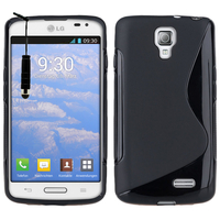 LG F70 D315/ LTE: Accessoire Housse Etui Pochette Coque S silicone gel + mini Stylet - NOIR