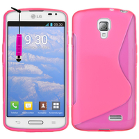 LG F70 D315/ LTE: Accessoire Housse Etui Pochette Coque S silicone gel + mini Stylet - ROSE