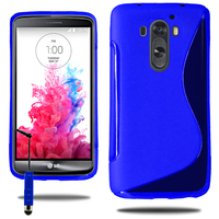 LG G3 D850/ D851/ D855/ VS985/ LS990/ D852: Accessoire Housse Etui Pochette Coque S silicone gel + mini Stylet - BLEU