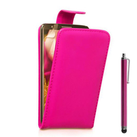 LG G2 D802/ D803/ VS980: Accessoire Etui Housse Coque Pochette simili cuir + Stylet - ROSE