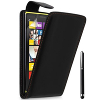 Nokia Lumia 1320: Accessoire Etui Housse Coque Pochette simili cuir + Stylet - NOIR