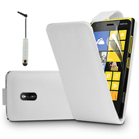 Nokia Lumia 930: Accessoire Etui Housse Coque Pochette simili cuir + mini Stylet - BLANC