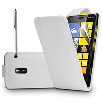 Nokia Lumia 930: Accessoire Etui Housse Coque Pochette simili cuir + Stylet - BLANC