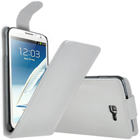 Samsung Galaxy Note 2 N7100/ N7105: Accessoire Etui Housse Coque Pochette simili cuir - BLANC