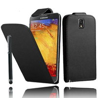 Samsung Galaxy Note 3 N9000/ N9002/ N9005/ N9006: Accessoire Etui Housse Coque Pochette simili cuir + Stylet - NOIR