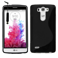 LG G3 S/ G3 Beat/ G3 Vigor/ LG D722/ G3 S Dual/ G3 Beat Dual (LG G3 Mini): Accessoire Housse Etui Pochette Coque S silicone gel + mini Stylet - NOIR