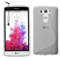 LG G3 S/ G3 Beat/ G3 Vigor/ LG D722/ G3 S Dual/ G3 Beat Dual (LG G3 Mini): Accessoire Housse Etui Pochette Coque S silicone gel + mini Stylet - TRANSPARENT