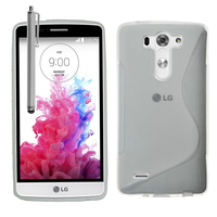 LG G3 S/ G3 Beat/ G3 Vigor/ LG D722/ G3 S Dual/ G3 Beat Dual (LG G3 Mini): Accessoire Housse Etui Pochette Coque S silicone gel + Stylet - TRANSPARENT