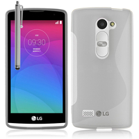 LG Leon 4G LTE H340N/ Tribute 2/ Tribute Duo LS665: Accessoire Housse Etui Pochette Coque S silicone gel + Stylet - TRANSPARENT