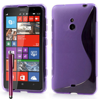 Nokia Lumia 1320: Accessoire Housse Etui Pochette Coque S silicone gel + Stylet - VIOLET