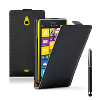 Nokia Lumia 1320: Accessoire Housse coque etui cuir fine slim + Stylet - NOIR