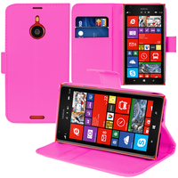 Nokia Lumia 1520: Accessoire Etui portefeuille Livre Housse Coque Pochette support vidéo cuir PU - ROSE