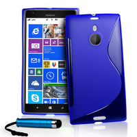 Nokia Lumia 1520: Accessoire Housse Etui Pochette Coque S silicone gel + mini Stylet - BLEU