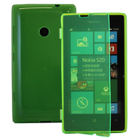Nokia Lumia 520/ 525: Accessoire Coque Etui Housse Pochette silicone gel Portefeuille Livre rabat - VERT