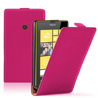 Nokia Lumia 520/ 525: Accessoire Housse coque etui cuir fine slim - ROSE