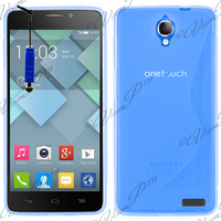 Alcatel Idol 2 S 6050Y/ 6050A/ 6050F/ Alcatel Idol 2: Accessoire Housse Etui Pochette Coque S silicone gel + mini Stylet - BLEU