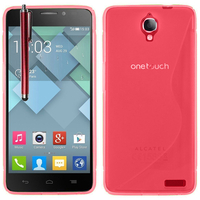 Alcatel Idol 2 S 6050Y/ 6050A/ 6050F/ Alcatel Idol 2: Accessoire Housse Etui Pochette Coque S silicone gel + Stylet - ROUGE