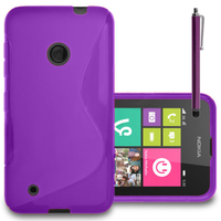 Nokia Lumia 530/ 530 Dual Sim: Accessoire Housse Etui Pochette Coque S silicone gel + Stylet - VIOLET