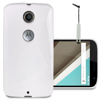 Motorola Nexus 6/ Nexus X: Accessoire Housse Etui Pochette Coque S silicone gel + mini Stylet - BLANC