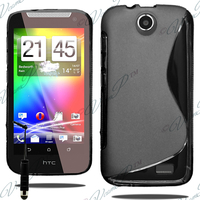 HTC Desire 310: Accessoire Housse Etui Pochette Coque S silicone gel + mini Stylet - NOIR