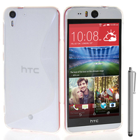 HTC Desire Eye: Accessoire Housse Etui Pochette Coque S silicone gel + Stylet - TRANSPARENT