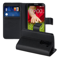 LG G2 Mini LTE Dual Sim D618 D620 D620R D620K: Accessoire Etui portefeuille Livre Housse Coque Pochette support vidéo cuir PU - NOIR