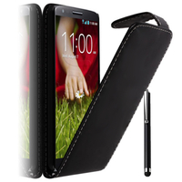 LG G2 Mini LTE Dual Sim D618 D620 D620R D620K: Accessoire Etui Housse Coque Pochette simili cuir + Stylet - NOIR